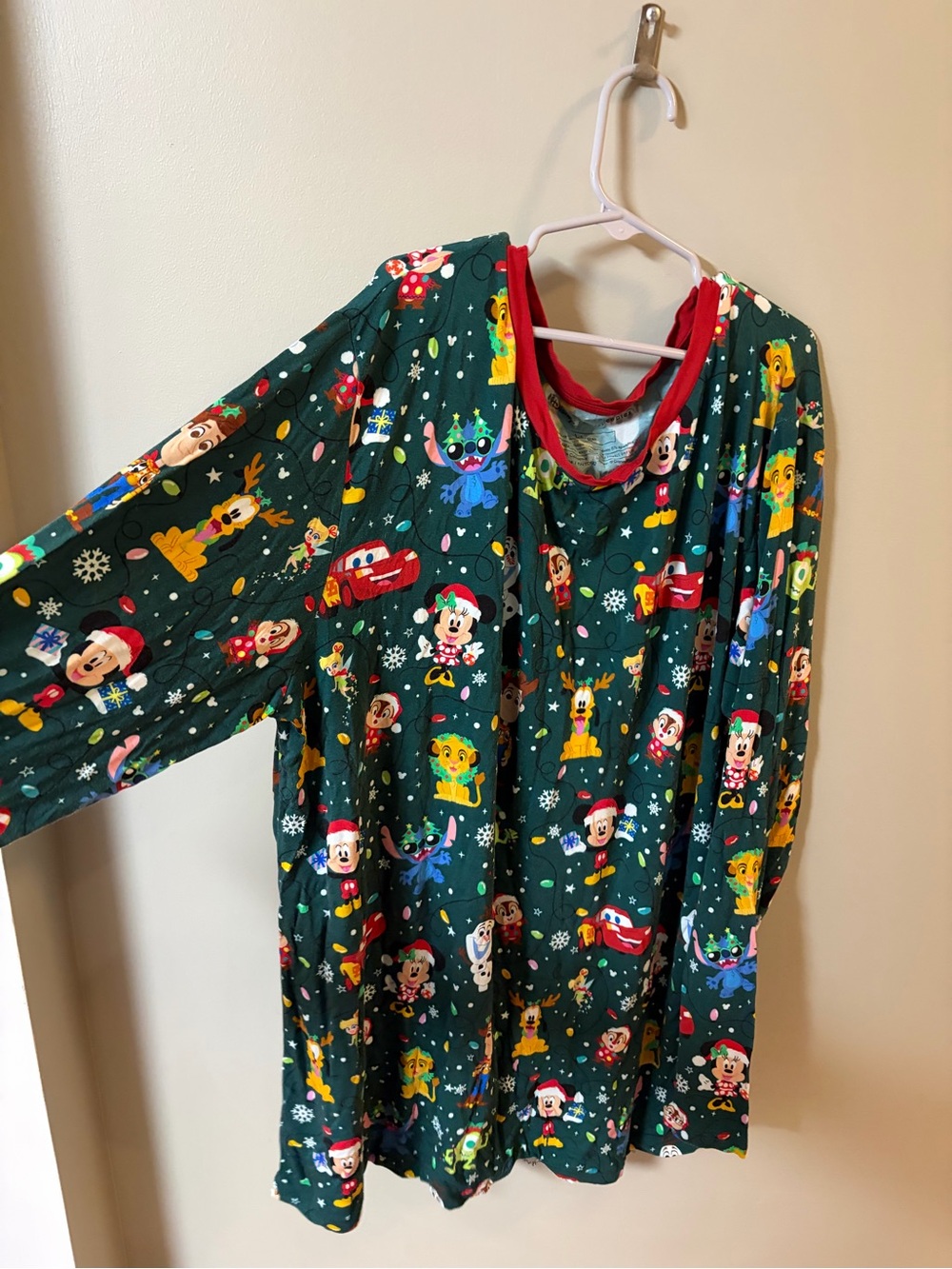 Little sleepies, men’s long sleeve top, Disney Pixar Christmas, size LG